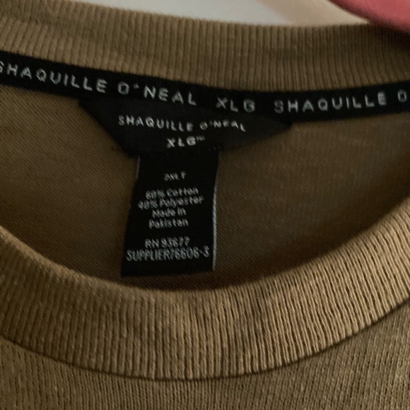 NWOT Shaquille O’Neal light golden brown, long sleeve sweater size TLG - Picture 4 of 4